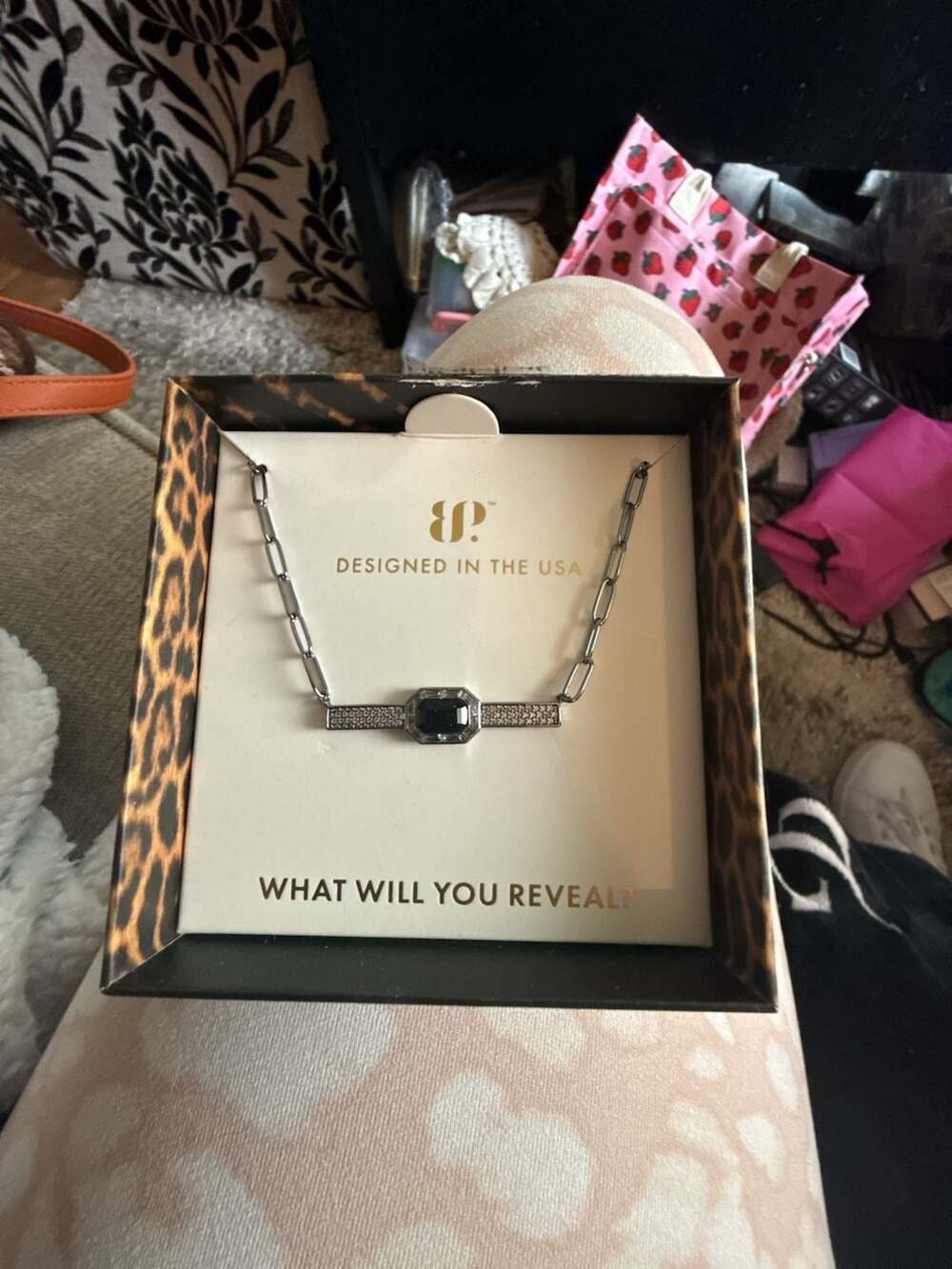 EP Edge Aligned Necklace NK51503 Lab Created Onyx Sandstone Hematite Plating